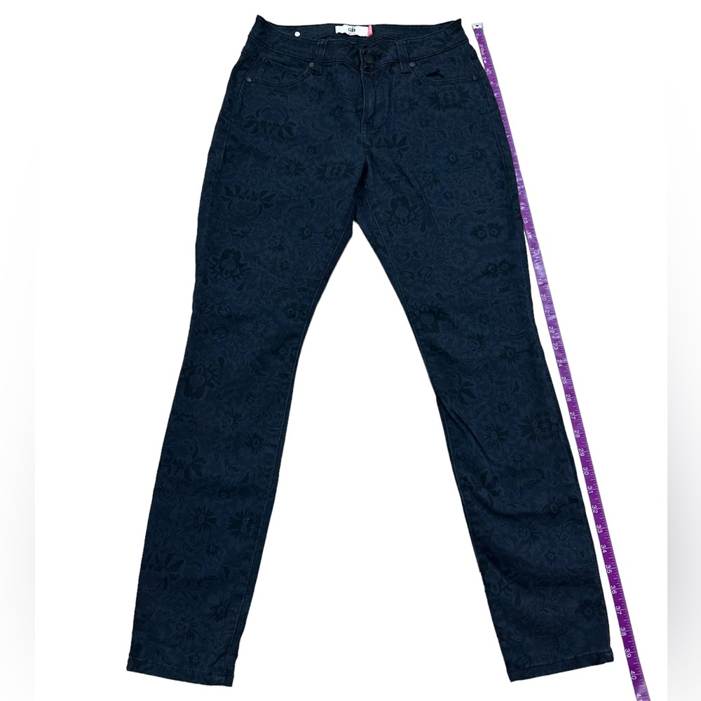 Cabi Curvy Skinny Blue Lace Print Jeans US Women's Size 6